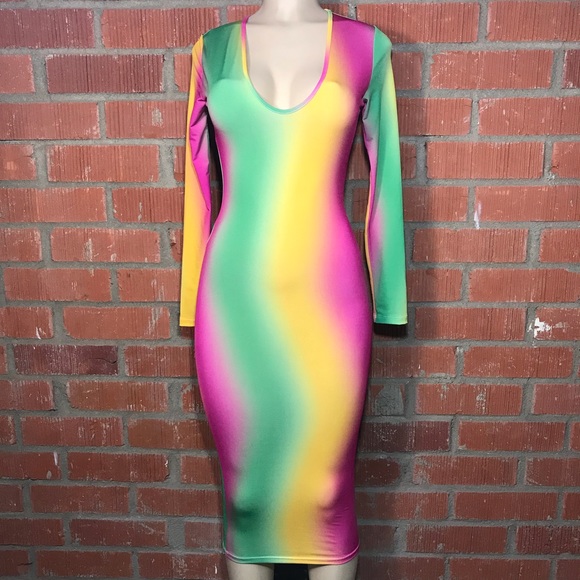 Rainbow Sherbet Midi Dress - Picture 6 of 8